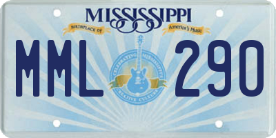 MS license plate MML290