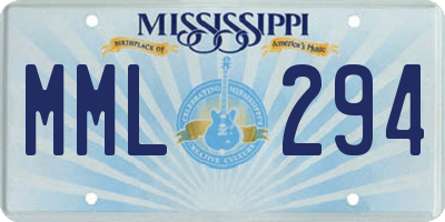 MS license plate MML294