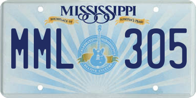 MS license plate MML305