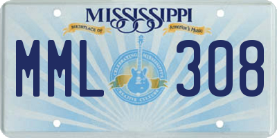 MS license plate MML308