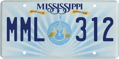 MS license plate MML312