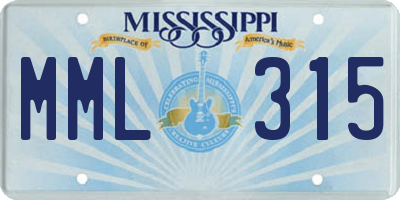 MS license plate MML315