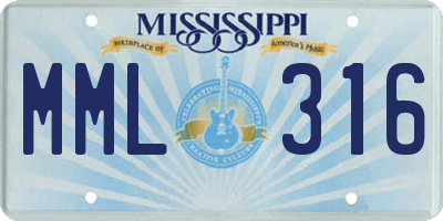 MS license plate MML316