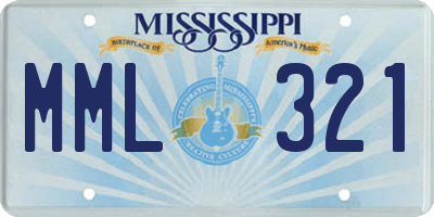 MS license plate MML321