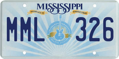 MS license plate MML326
