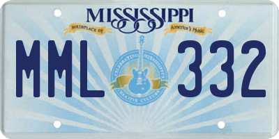 MS license plate MML332