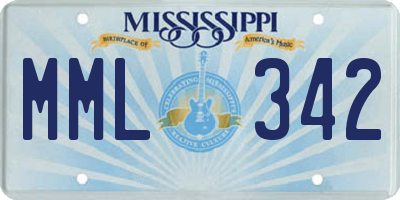 MS license plate MML342