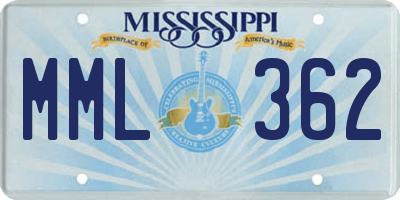 MS license plate MML362
