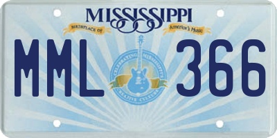 MS license plate MML366