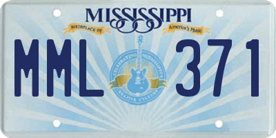 MS license plate MML371