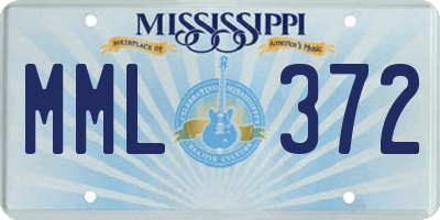 MS license plate MML372