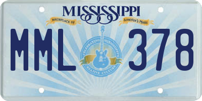 MS license plate MML378