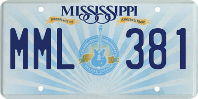 MS license plate MML381