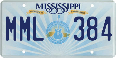 MS license plate MML384