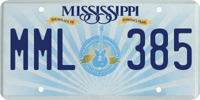 MS license plate MML385