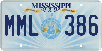 MS license plate MML386