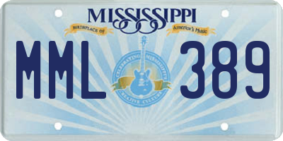 MS license plate MML389