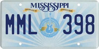 MS license plate MML398