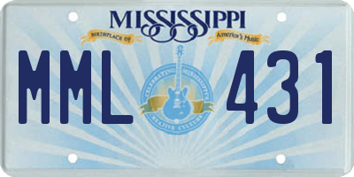 MS license plate MML431