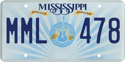 MS license plate MML478