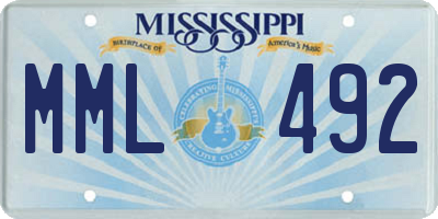 MS license plate MML492