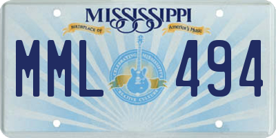 MS license plate MML494