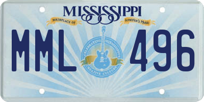 MS license plate MML496