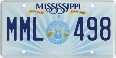 MS license plate MML498