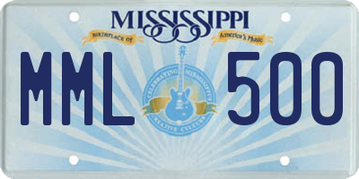 MS license plate MML500