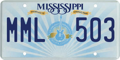MS license plate MML503