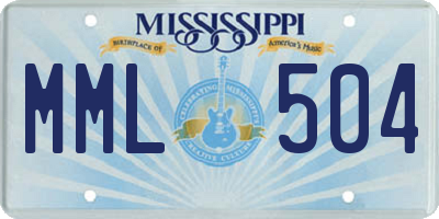 MS license plate MML504
