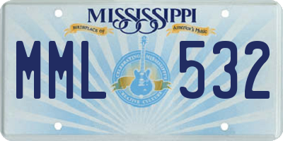 MS license plate MML532