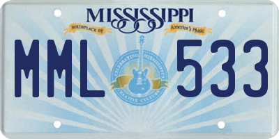 MS license plate MML533