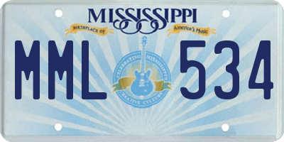 MS license plate MML534