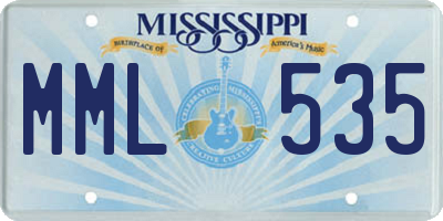 MS license plate MML535
