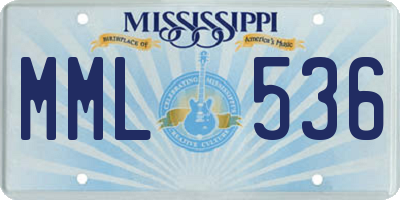 MS license plate MML536