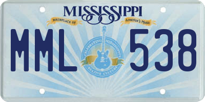 MS license plate MML538