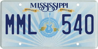 MS license plate MML540