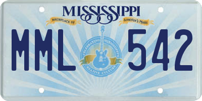 MS license plate MML542