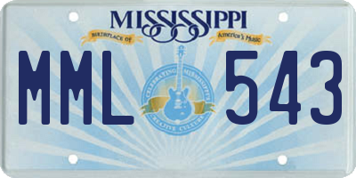 MS license plate MML543