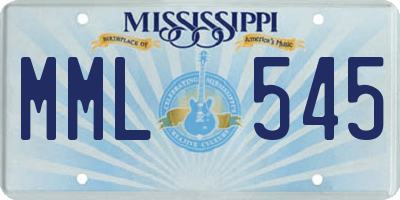 MS license plate MML545
