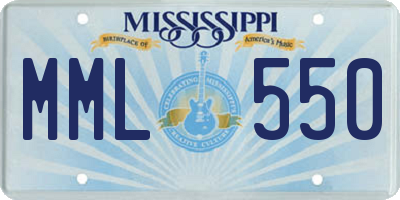 MS license plate MML550