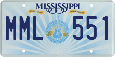 MS license plate MML551