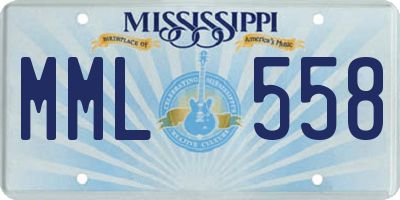 MS license plate MML558