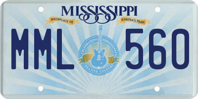 MS license plate MML560
