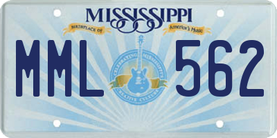 MS license plate MML562