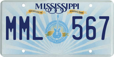 MS license plate MML567