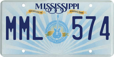 MS license plate MML574