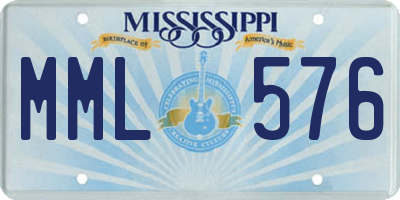 MS license plate MML576