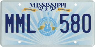 MS license plate MML580